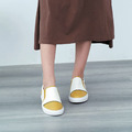 【斜切馬卡龍】全真皮撞色拼接樂福鞋_檸檬奶霜(23/23.5)_2