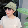夏末特賣．【日系休閒】小復古簡約車線挺版漁夫帽_個性軍綠_3