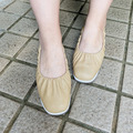 【出外輕鬆】軟Q可折厚實真皮小籠包娃娃鞋_溫奶茶杏_2
