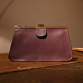【記得我 Remember Me】山本先生手工牛皮梯形口金包_紫鳶紅_7