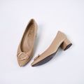 【時空交錯】釦飾全真皮專利鞋墊低跟鞋_溫奶茶(23.5/25/25.5)_7