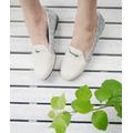 MillyQ聯名設計【米Shoes。再跨一步。】法式時尚拼接樂福鞋_米白+閃耀銀(22)