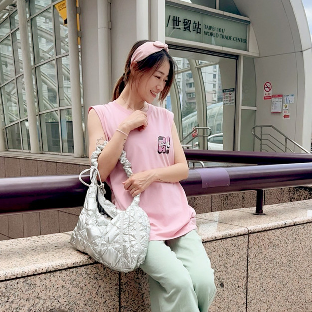 夏末特賣．【巴黎早安】寬版刺繡立體圖案純綿背心_粉色（最後數量售完為止！）