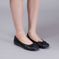 【三褶小方頭】羊皮蝴蝶結芭蕾舞鞋_氣質黑_4