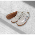 【晨曦之履】防潑水牛皮蕾絲緞帶德訓鞋_時尚銀