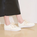 【前進的少女】牛皮緞帶繫繩休閒鞋_白色奇幻 (隨貨附白色棉質鞋帶)(24/24.5/25.5)_3