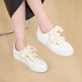 【前進的少女】牛皮緞帶繫繩休閒鞋_白色奇幻 (隨貨附白色棉質鞋帶)(24/24.5/25.5)_2