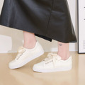 【前進的少女】牛皮緞帶繫繩休閒鞋_白色奇幻 (隨貨附白色棉質鞋帶)(24/24.5/25.5)_4