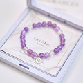 Holy spirit【Feb.】水晶純銀手環_紫水晶(可加購925十字架)