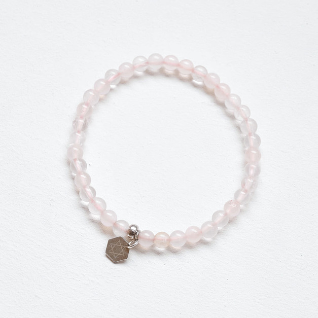 Holy spirit【神的國度】水晶純銀手環_粉水晶(可加購925十字架)