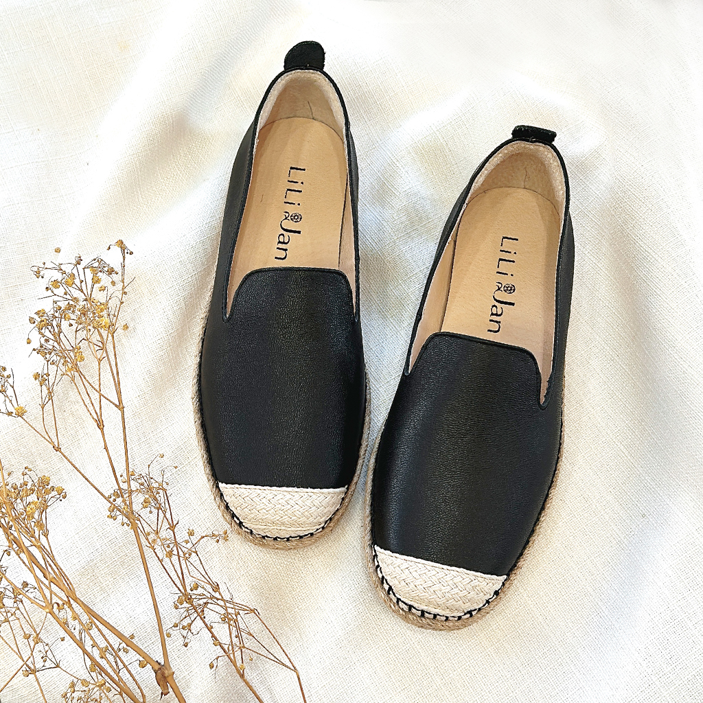 【好感日常】防潑水牛皮經典素面漁夫鞋_率性黑