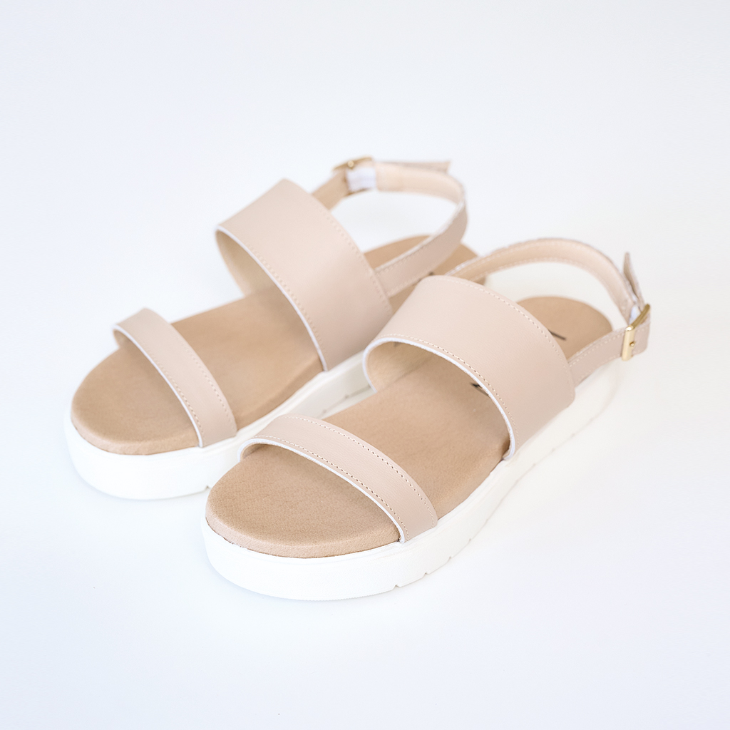 清倉特賣．【記憶之旅】防潑水牛皮雙帶休閒涼鞋_晨光雅米(22.5/23.5)