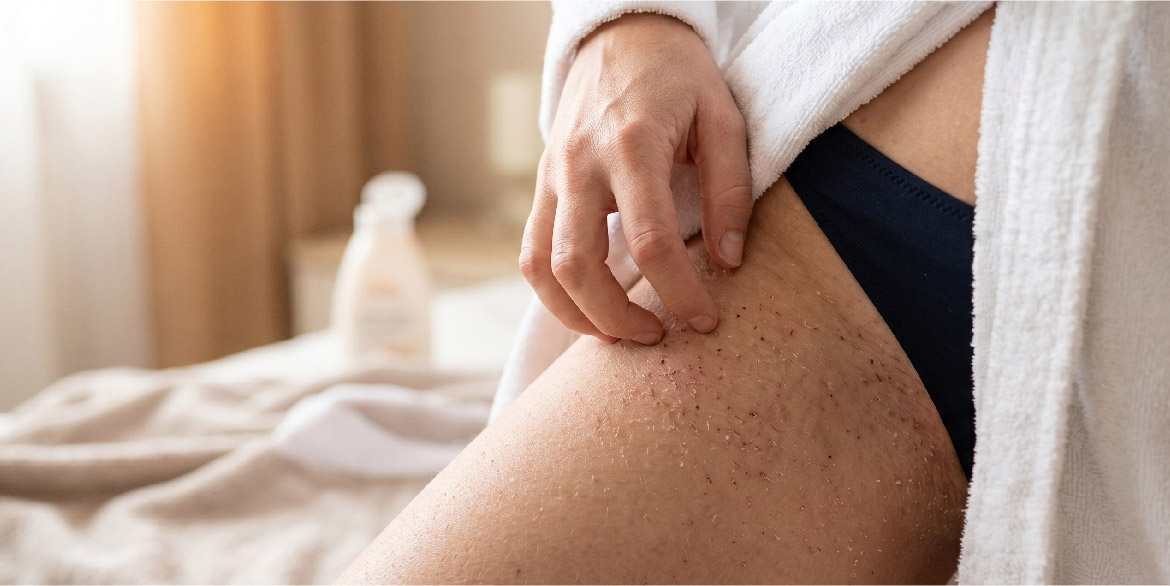 私密處癢原因6：太過乾燥(私密肌缺水而乾癢。這種乾癢和感染造成的癢感不同，通常沒有分泌物異常)