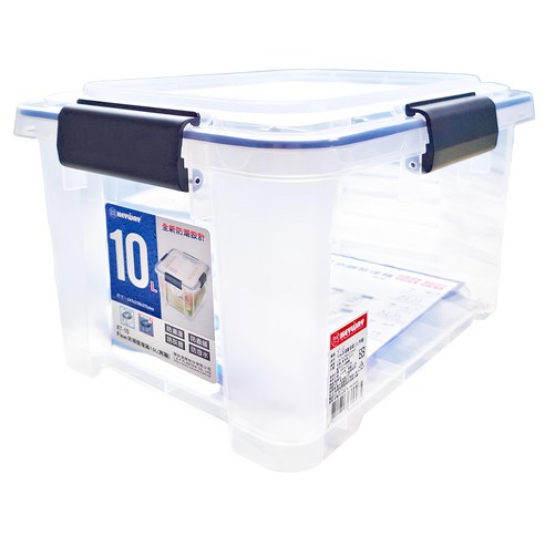 KEYWAY 聯府 Fine防潮整理箱 附輪 10L, 透明色, 1個