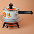 日本昭和｜全新老件日本Marubishi花朵單柄琺瑯鍋_2