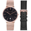 *加碼送皮帶*RELAX TIME 北歐簡約三針腕錶｜玫瑰金×黑 Ø40mm (RT-97-5M)