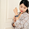 RELAX TIME 石英款 立體格紋 時尚女錶-藍 (RT-118-2L) 36mm_3