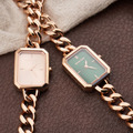 RELAX TIME 長方手鍊風格女錶 玫瑰金 綠 (RT-109-2-06)_3
