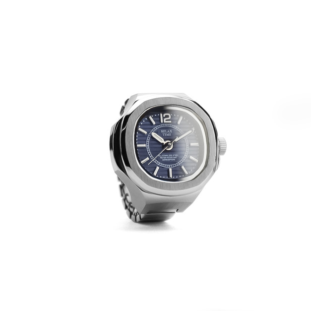 RELAX TIME  方形戒指錶-深藍方形 (RT-P-01)