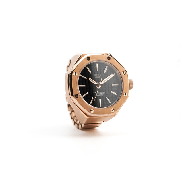 SOLD OUT-RELAX TIME  八角戒指錶-黑像素 (RT-A-02)