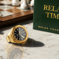 4/22 12:00開始預購!RELAX TIME 八角戒指錶-金黑像素 (RT-A-03)_4