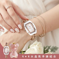 1+1水晶熊手錶組合|RELAX TIME Joyful 陶瓷酒桶錶 晨曦純白 (RT-119-1)