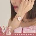 官網限定-1+1水晶熊手錶組合|RELAX TIME 手鍊微甜風格女錶 玫瑰金&times;粉貝殼 (RT-71-8)