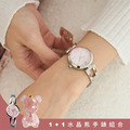 官網限定-1+1水晶熊手錶組合|RELAX TIME 手鍊微甜風格女錶 櫻花粉貝殼 (RT-71-9)
