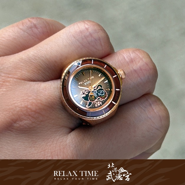  限量發售｜RELAX TIME 武德宮黑虎大將軍聖誕聯名系列 玫瑰金戒指錶 (RT-W-01)