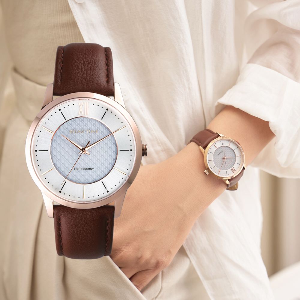RELAX TIME 太陽能 時尚女錶  -玫瑰金  (RT-108S-3L) 36mm