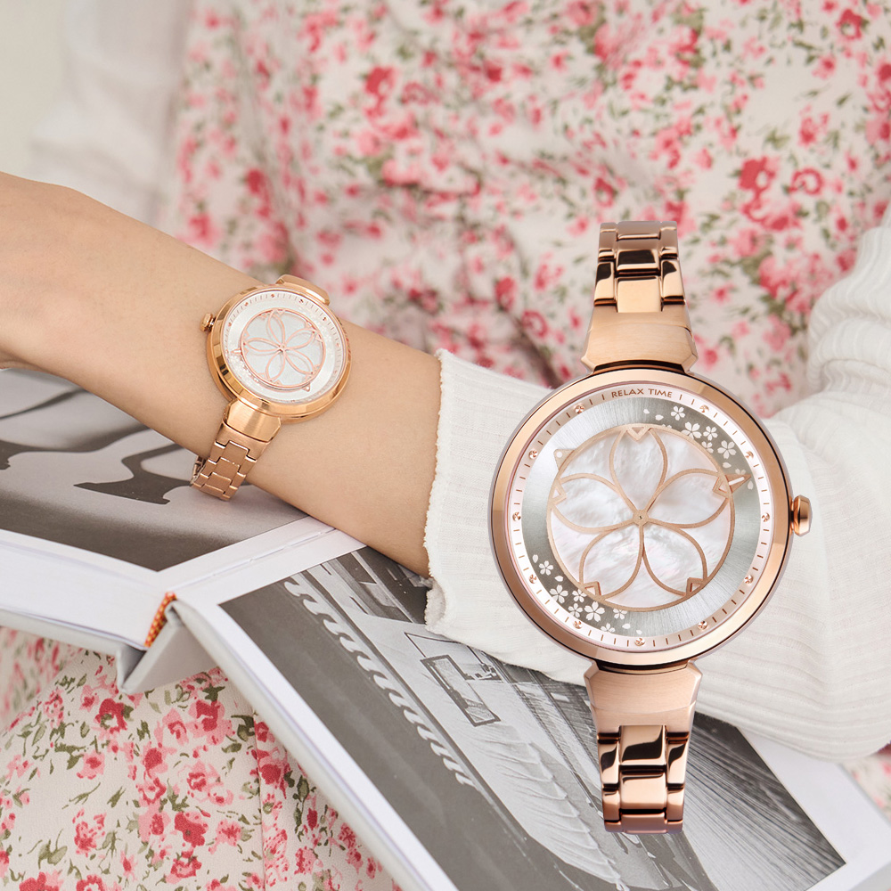 RELAX TIME 年度設計錶款【綻放系列-櫻】白 (RT-72-3)