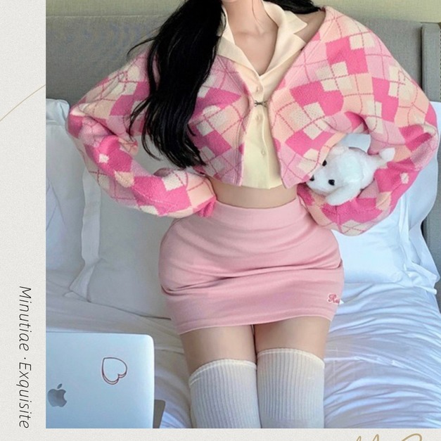 ｜ℳℰ ｜甜辣菱格三件式套裝