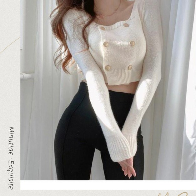 輕奢短版針織上衣