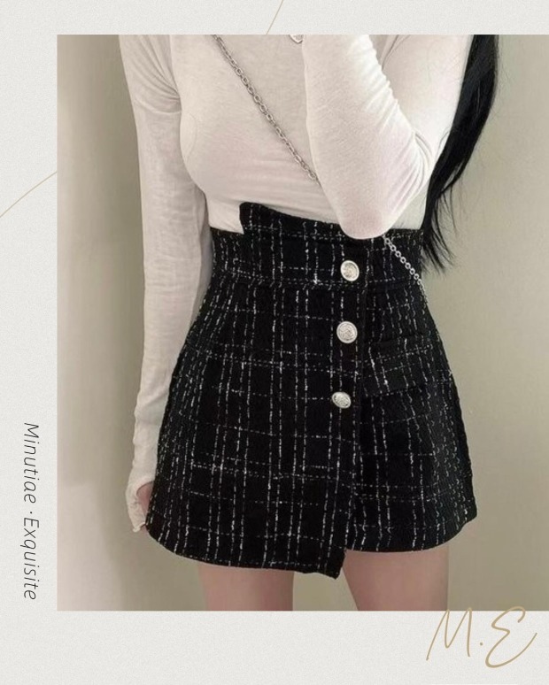 ｜ℳℰ ｜小香不規則高腰褲裙