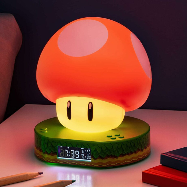 【Paladone UK】Nintendo 任天堂 超級瑪利歐 超級蘑菇造型鬧鐘夜燈