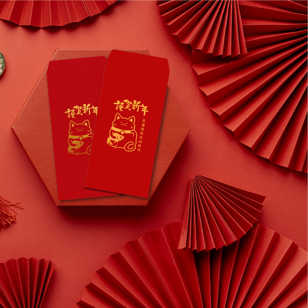 黑貓媽媽設計 燙金紅包袋