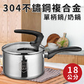 德國304不鏽鋼複合金單柄鍋／湯鍋／奶鍋（18cm）