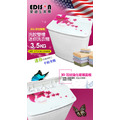 【EDISON 愛迪生】3D強化玻璃上蓋洗脫雙槽3.5kg洗衣機／夢幻百合（保固一年）_1