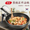 韓國原裝 麥飯石不沾鍋煎鍋炒鍋30cm／附木鍋鏟_1