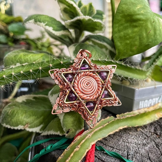 大衛星六芒星純銅吊墜｜平衡守護・智慧啟發