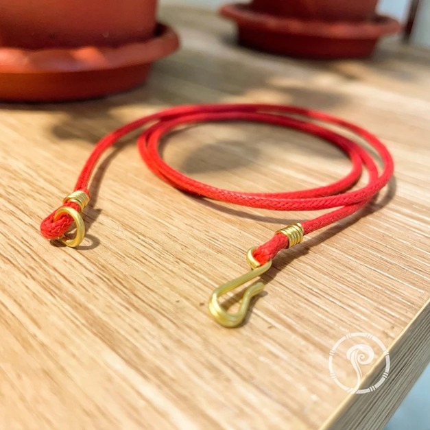 銅釦款 手工製作項鍊繩｜紅色