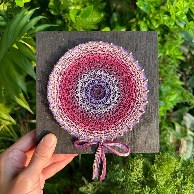 線藝作品｜緞緋心圈・蝴蝶結曼陀羅