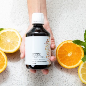 贈英國手工皂【ZINZINO聖希諾】 全方位平衡魚油_柳橙檸檬及薄荷風味 液態魚油(300ml_贈小量杯)