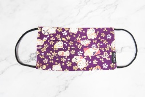 Elasti日式和風口罩-紫曜財貓（買口罩送10片拋棄式濾片）