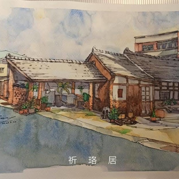 雅樹手作藝術學堂 手繪系列 x 客製化 8開無框畫｜ 水彩速寫老屋