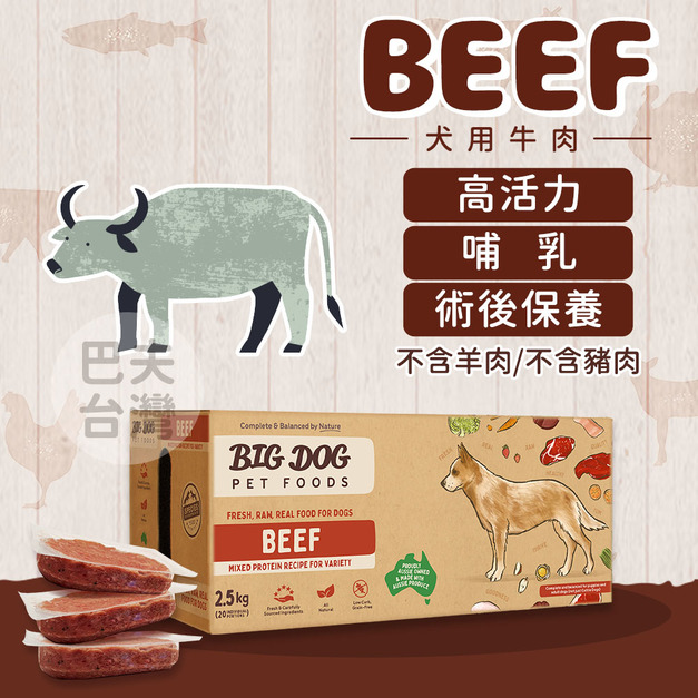 《Just right 125新包裝》犬用牛肉｜澳洲BIG DOG生食肉餅