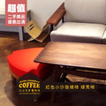 [二手桌椅] 餐廳咖啡廳 紅色小沙發矮椅 矮凳椅_1