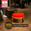 [二手桌椅] 餐廳咖啡廳 紅色小沙發矮椅 矮凳椅_2