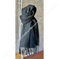 日本製 圍巾_羊毛/羊絨雙面圍巾_黑色&深灰色(30&times;150cm) cashmere_3