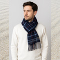 日本製 羊毛圍巾_紺格の静-藍色(32x156cm)_2